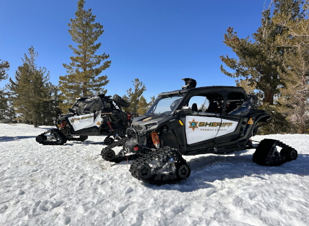 Razor Side by Side with Snow Tracks