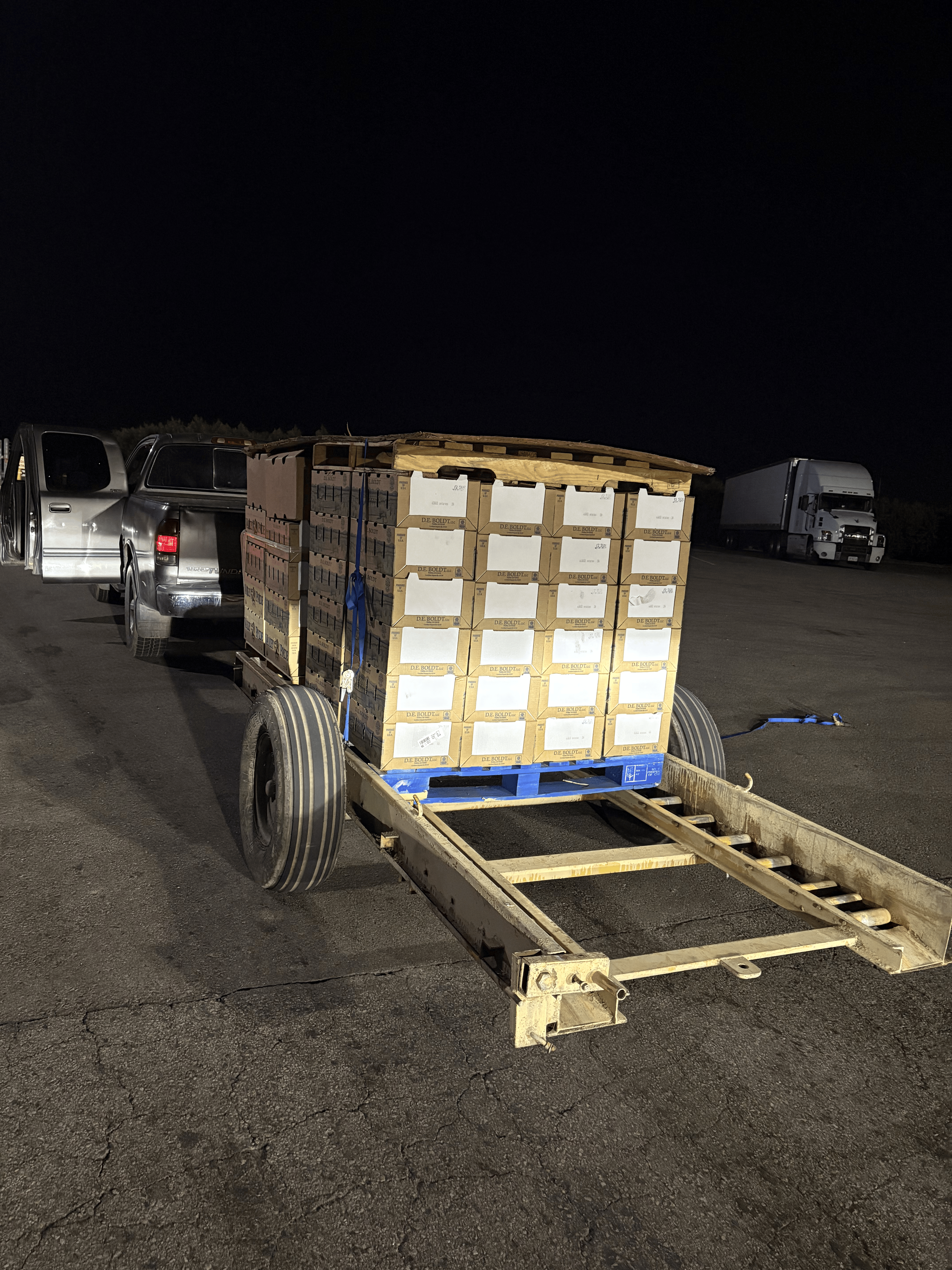 Stolen peach crates